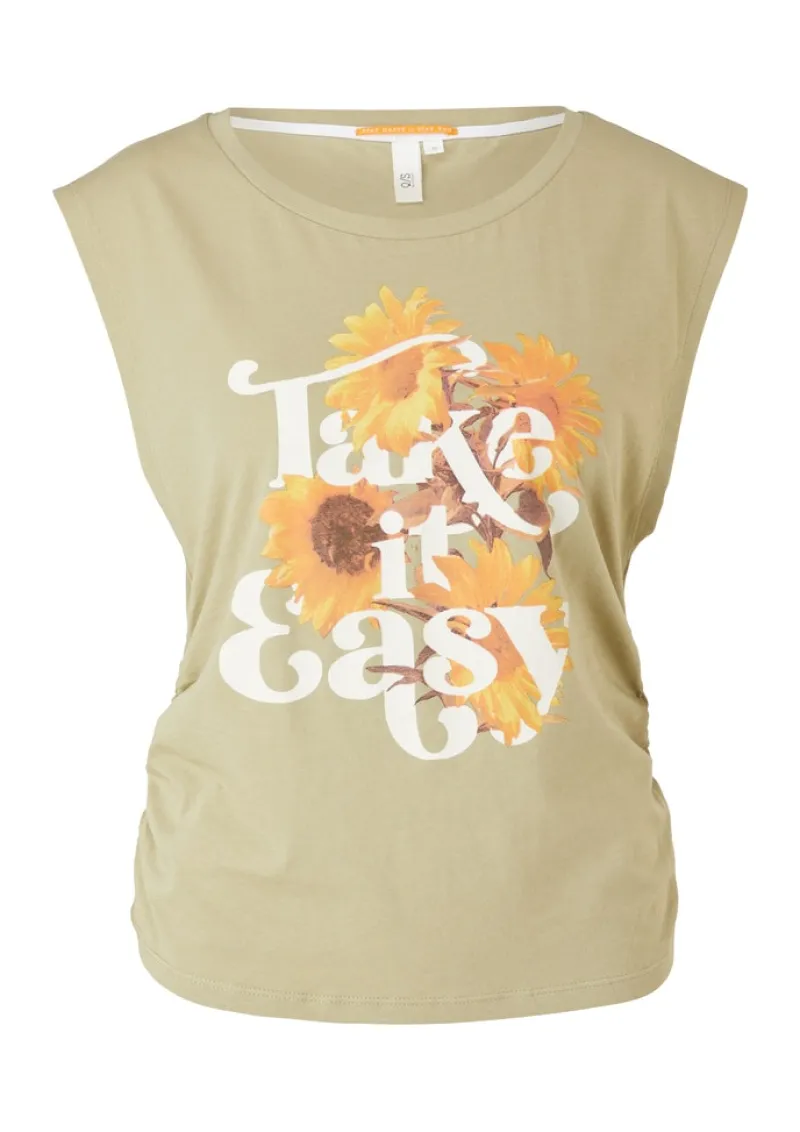 QS Shirts*Jerseyshirt mit Raffung Grün