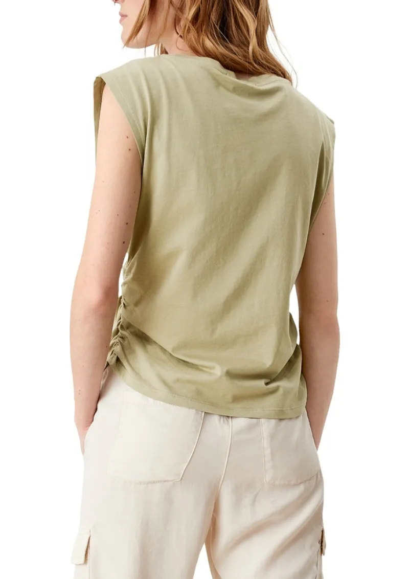 QS Shirts*Jerseyshirt mit Raffung Grün