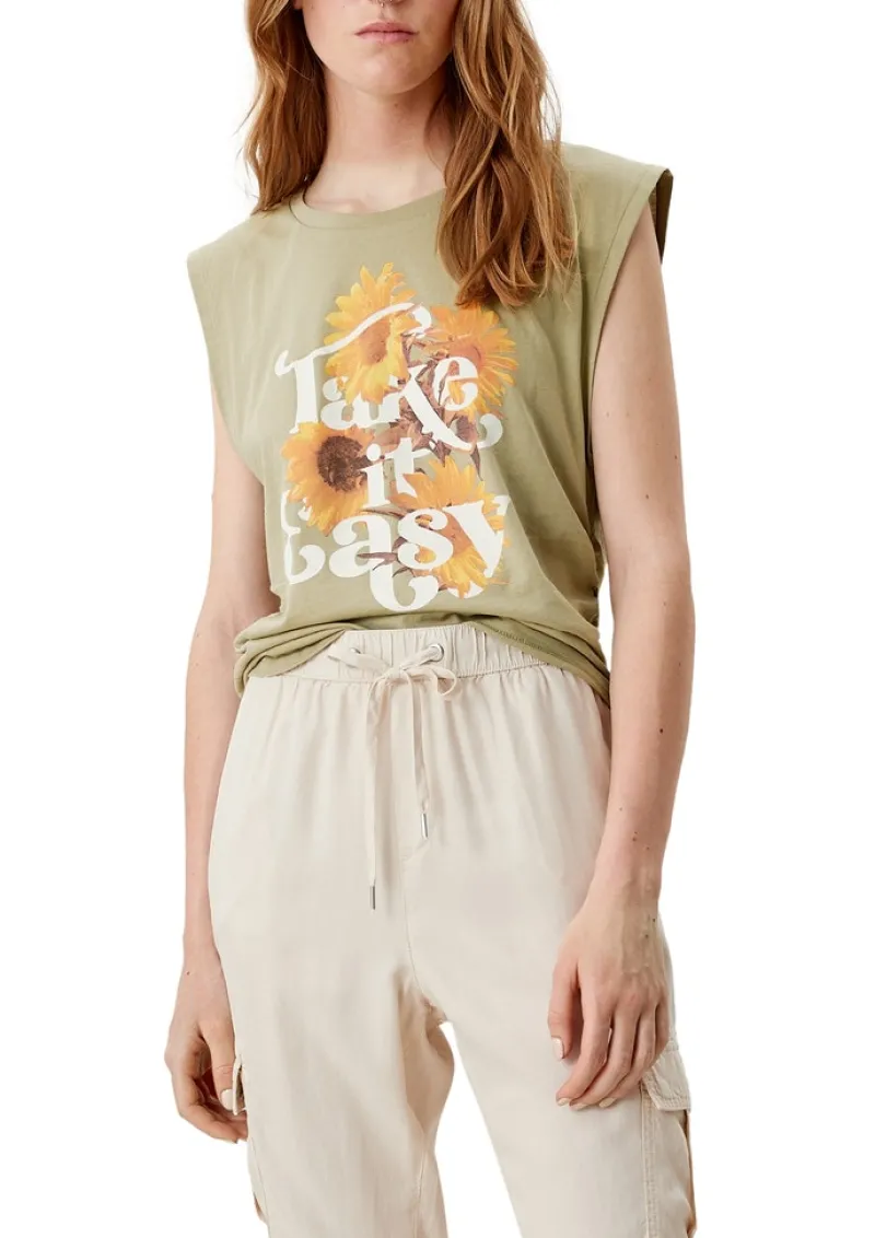 QS Shirts*Jerseyshirt mit Raffung Grün