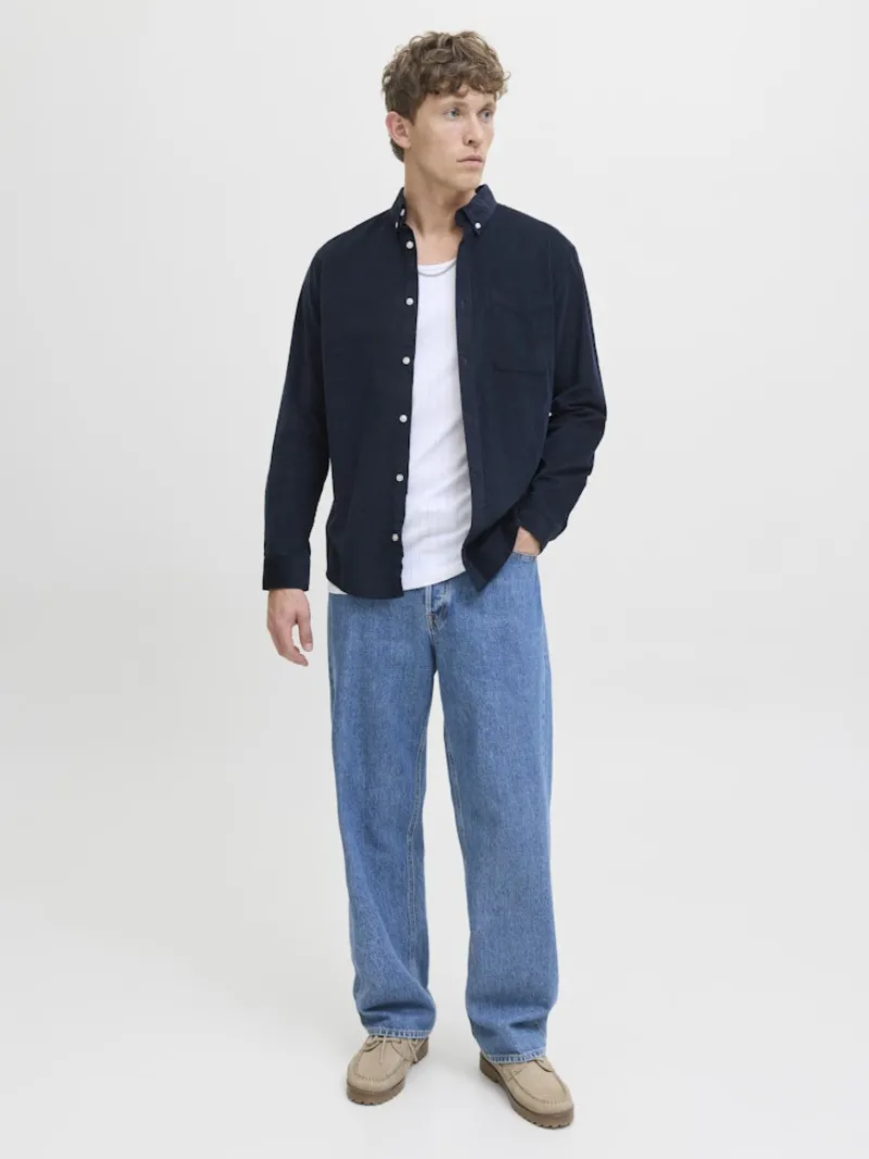 Jack & Jones Hemden*JJECLASSIC CORD SHIRT L/S SN Sky Captain