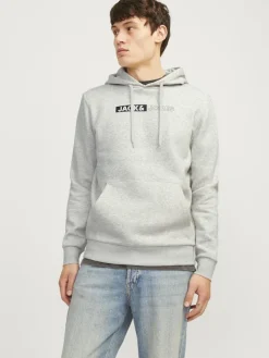Jack & Jones Pullover & Sweatshirts*JJECORP LOGO SWEAT HOOD PLAY NOOS White Melange