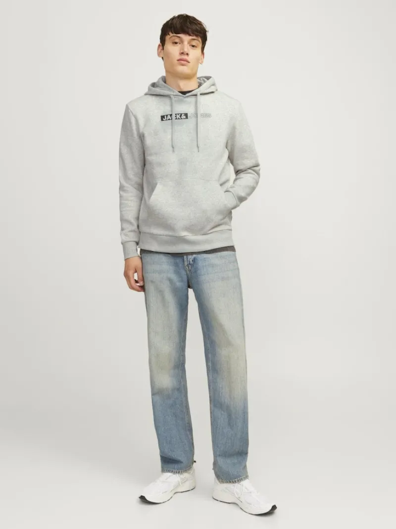 Jack & Jones Pullover & Sweatshirts*JJECORP LOGO SWEAT HOOD PLAY NOOS White Melange