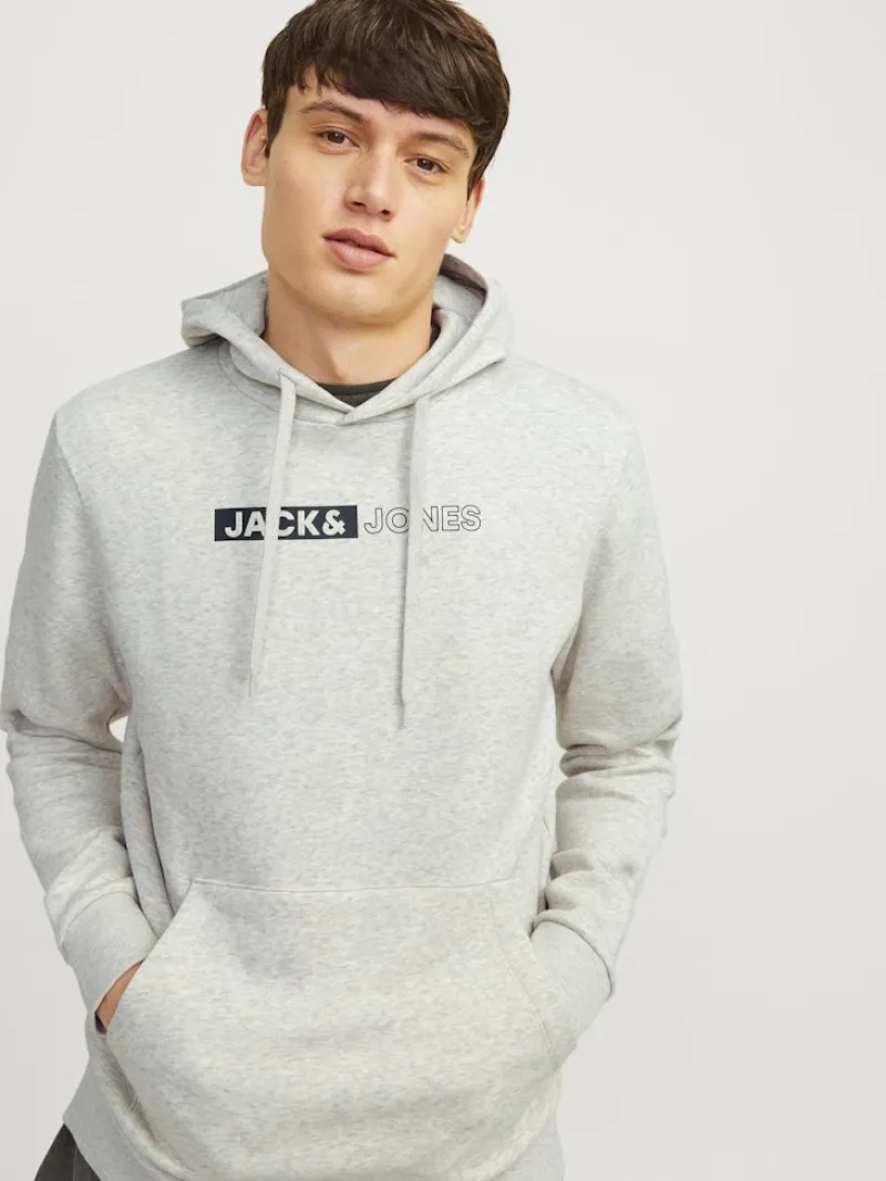 Jack & Jones Pullover & Sweatshirts*JJECORP LOGO SWEAT HOOD PLAY NOOS White Melange