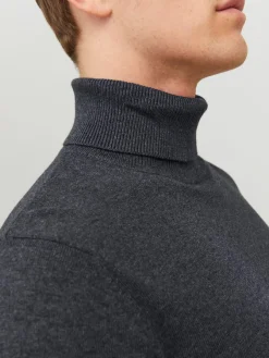 Jack & Jones Pullover & Sweatshirts*JJEEMIL KNIT ROLL NECK NOOS Dark Grey Melange