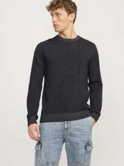 Jack & Jones Pullover & Sweatshirts*JJEGLOBE KNIT CREW NECK NOOS Dark Grey Melange