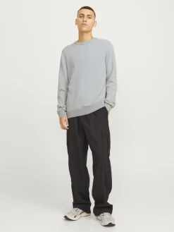 Jack & Jones Pullover & Sweatshirts*JJEGLOBE KNIT CREW NECK NOOS Light Grey Melange