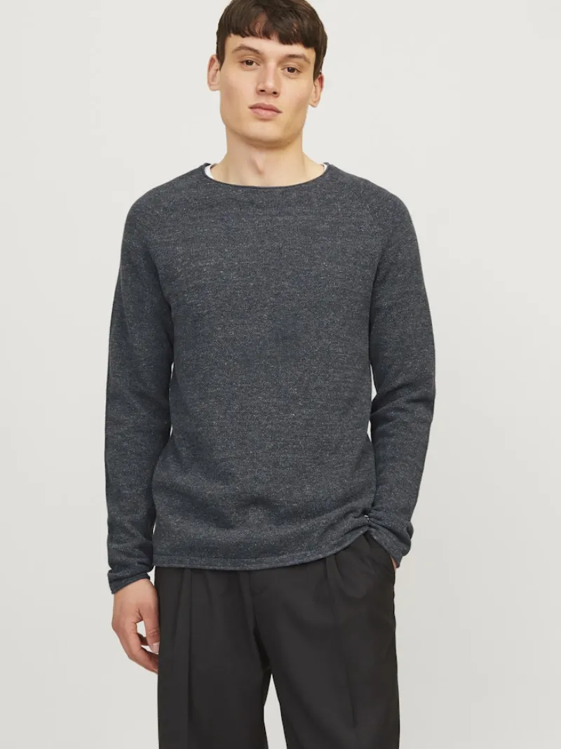 Jack & Jones Pullover & Sweatshirts|Big Boys*JJEHILL KNIT CREW NECK NOOS Dark Grey Melange