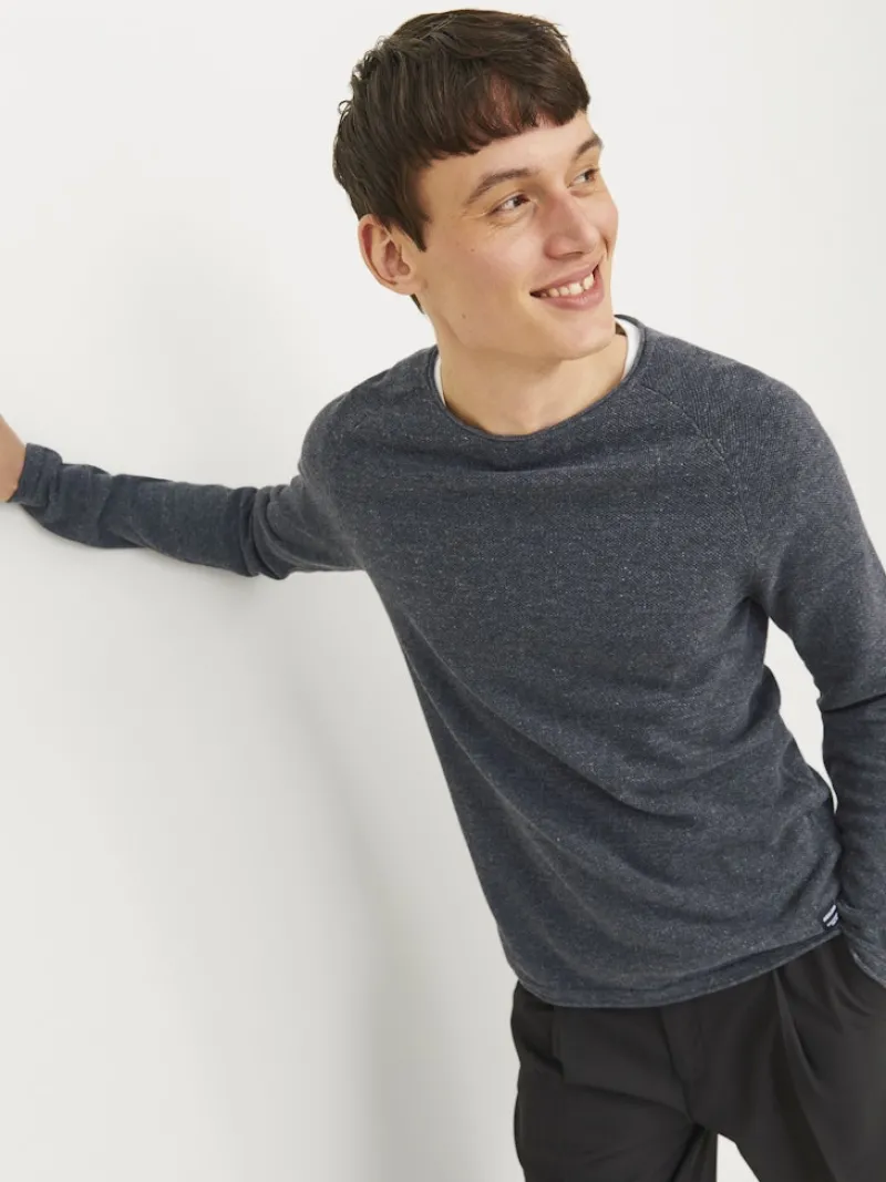 Jack & Jones Pullover & Sweatshirts|Big Boys*JJEHILL KNIT CREW NECK NOOS Dark Grey Melange