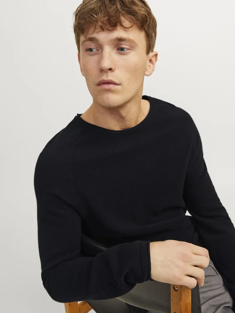 Jack & Jones Pullover & Sweatshirts|Big Boys*JJEHILL KNIT CREW NECK NOOS Black