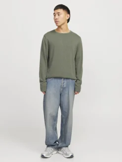 Jack & Jones Pullover & Sweatshirts*JJELEO KNIT CREW NECK NOOS agave green