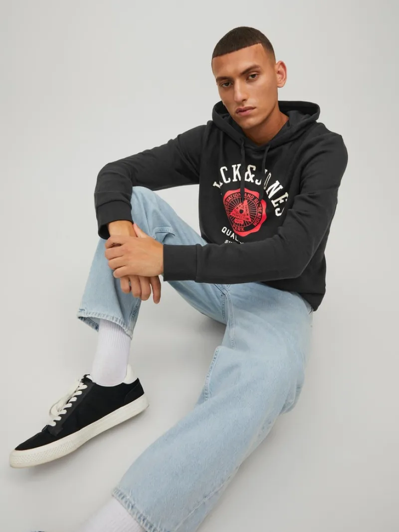 Jack & Jones Pullover & Sweatshirts*JJELOGO SWEAT HOOD 2 COL 22/23 NOOS Black