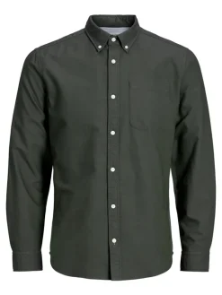 Jack & Jones Hemden*JJEOXFORD BASIC SHIRT L/S NOOS dunkelgrün