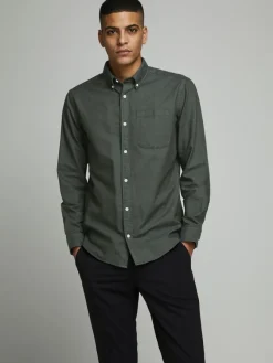 Jack & Jones Hemden*JJEOXFORD BASIC SHIRT L/S NOOS dunkelgrün