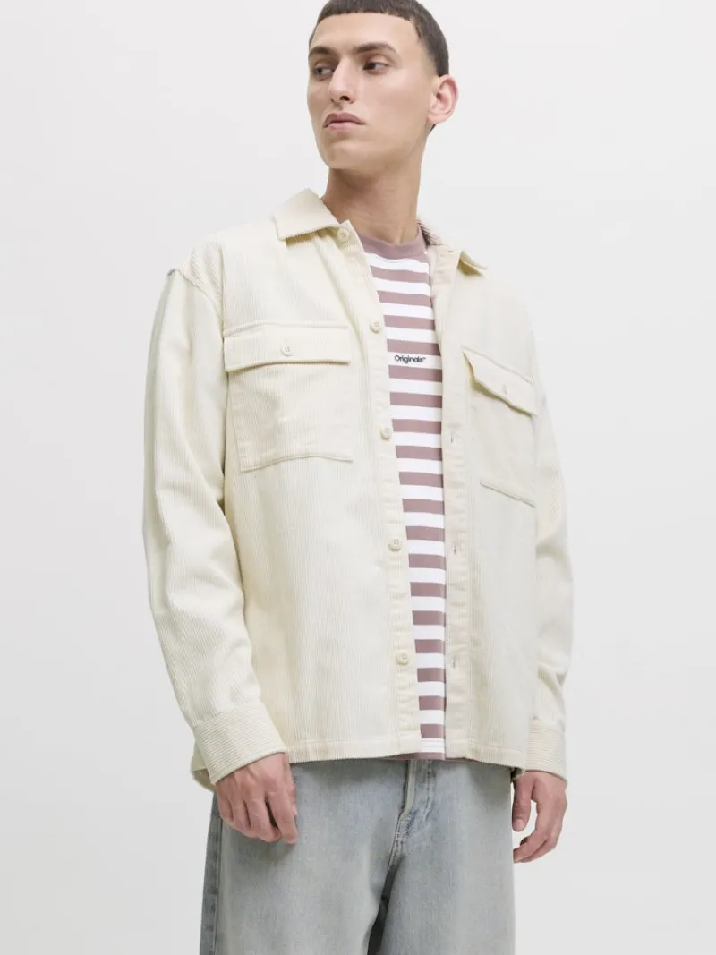 Jack & Jones Hemden*JJEPERFECT CORDUROY OVERSHIRT LS SN antique white