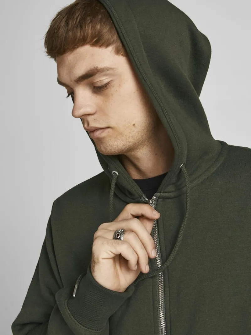Jack & Jones Pullover & Sweatshirts*JJESOFT BASIC SWEAT ZIP HOOD NOOS Forest Night