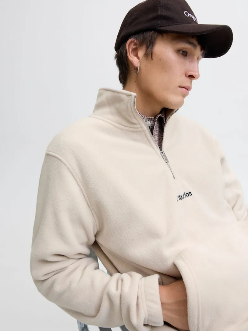 Jack & Jones Pullover & Sweatshirts*JJESOHO HALF ZIP FLEECE SN moonbeam