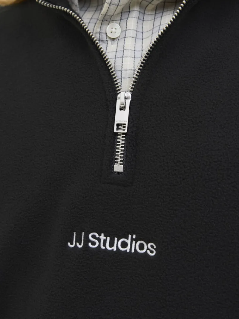 Jack & Jones Pullover & Sweatshirts*JJESOHO HALF ZIP FLEECE SN Black