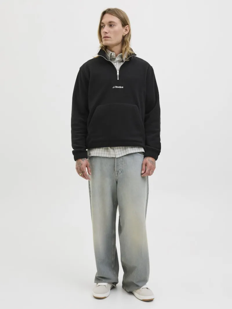 Jack & Jones Pullover & Sweatshirts*JJESOHO HALF ZIP FLEECE SN Black