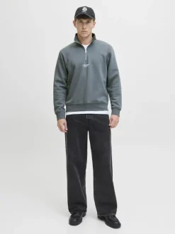 Jack & Jones Pullover & Sweatshirts*JJESOHO SWEAT QUARTER ZIP HN NOOS Stormy Weather
