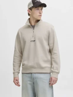 Jack & Jones Pullover & Sweatshirts*JJESOHO SWEAT QUARTER ZIP HN NOOS moonbeam