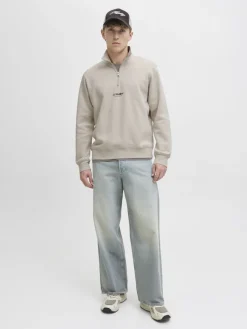 Jack & Jones Pullover & Sweatshirts*JJESOHO SWEAT QUARTER ZIP HN NOOS moonbeam