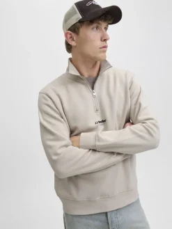 Jack & Jones Pullover & Sweatshirts*JJESOHO SWEAT QUARTER ZIP HN NOOS moonbeam