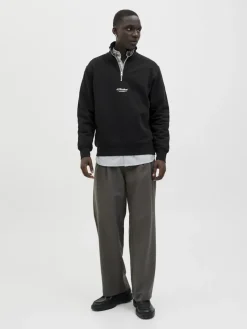 Jack & Jones Pullover & Sweatshirts*JJESOHO SWEAT QUARTER ZIP HN NOOS Black