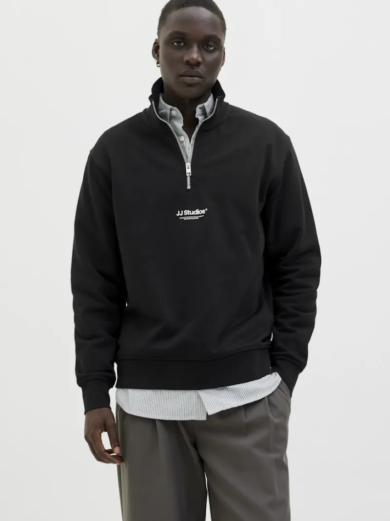 Jack & Jones Pullover & Sweatshirts*JJESOHO SWEAT QUARTER ZIP HN NOOS Black