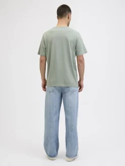 Jack & Jones Shirts*JJGEPLAS TEE SS CREW NECK LN iceberg green