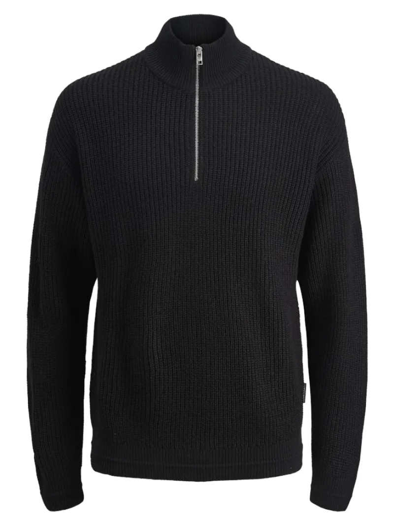 Jack & Jones Pullover & Sweatshirts*JJKAITO KNIT HALF ZIP BF Black
