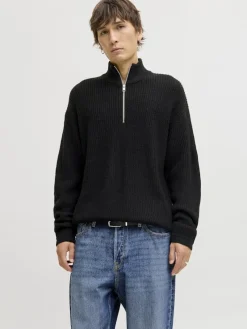 Jack & Jones Pullover & Sweatshirts*JJKAITO KNIT HALF ZIP BF Black