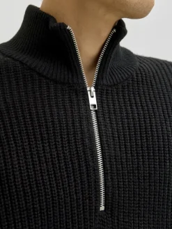 Jack & Jones Pullover & Sweatshirts*JJKAITO KNIT HALF ZIP BF Black