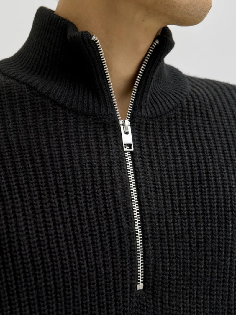Jack & Jones Pullover & Sweatshirts*JJKAITO KNIT HALF ZIP BF Black