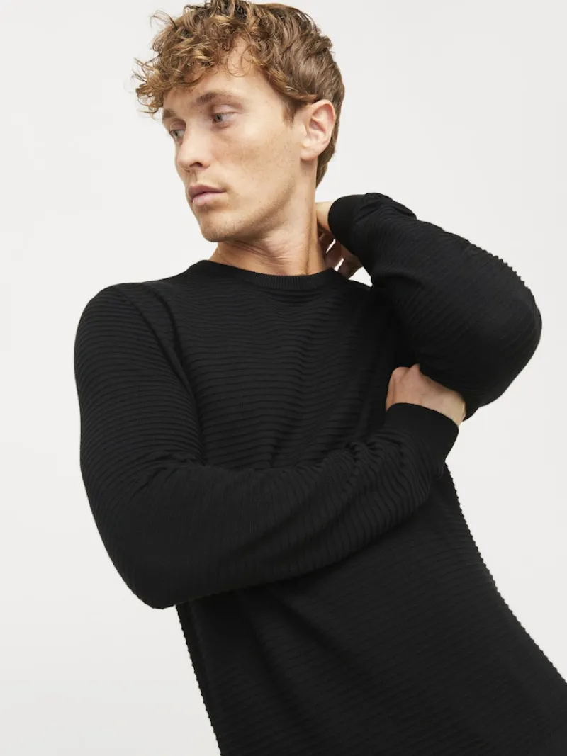 Jack & Jones Pullover & Sweatshirts*JJOTTO KNIT CREW NECK LN Black