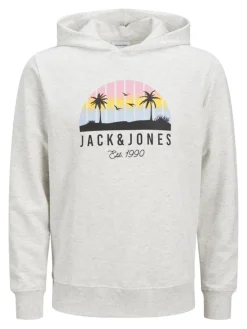 Jack & Jones Pullover & Sweatshirts*JJPALM SWEAT HOOD White Melange