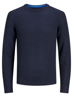 Jack & Jones Pullover & Sweatshirts*JJPANNEL KNIT CREW NECK PRE navy blazer1