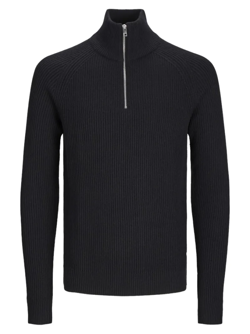 Jack & Jones Pullover & Sweatshirts*JJPANNEL KNIT HALF ZIP AW24 Black
