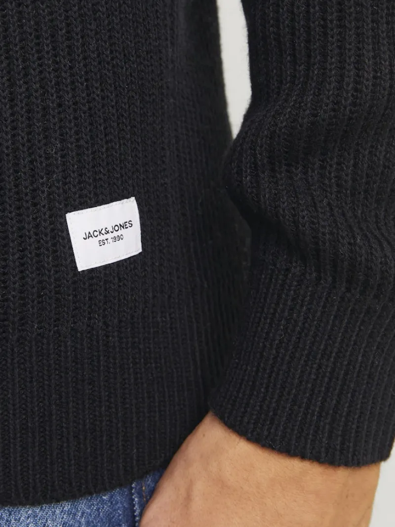 Jack & Jones Pullover & Sweatshirts*JJPANNEL KNIT HALF ZIP AW24 Black
