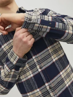 Jack & Jones Hemden*JJPLAIN FALL CHECK SHIRT LS Navy Blazer