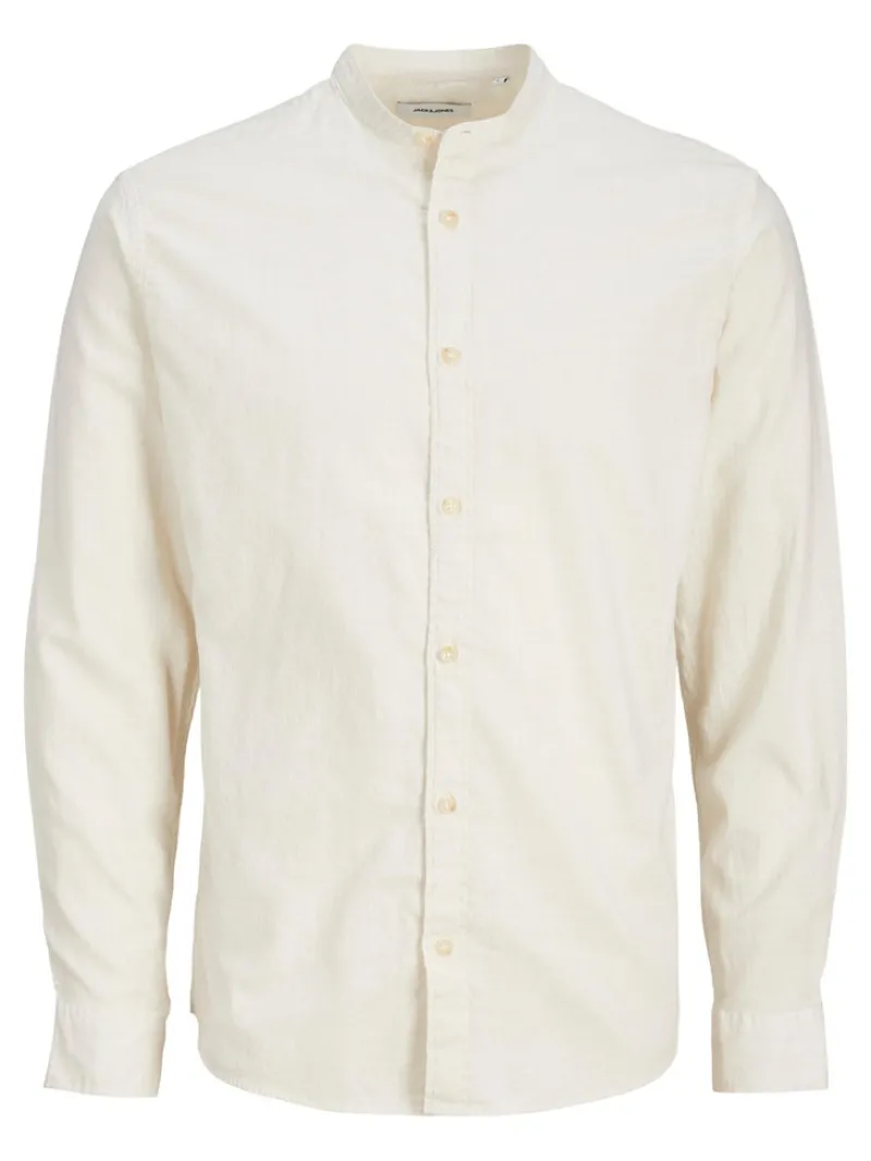 Jack & Jones Hemden*JJSLUB BAND SHIRT LS Cloud Dancer