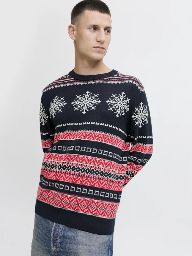 Jack & Jones Pullover & Sweatshirts*JJXMAS NOEL KNIT CREW NECK Sky Captain