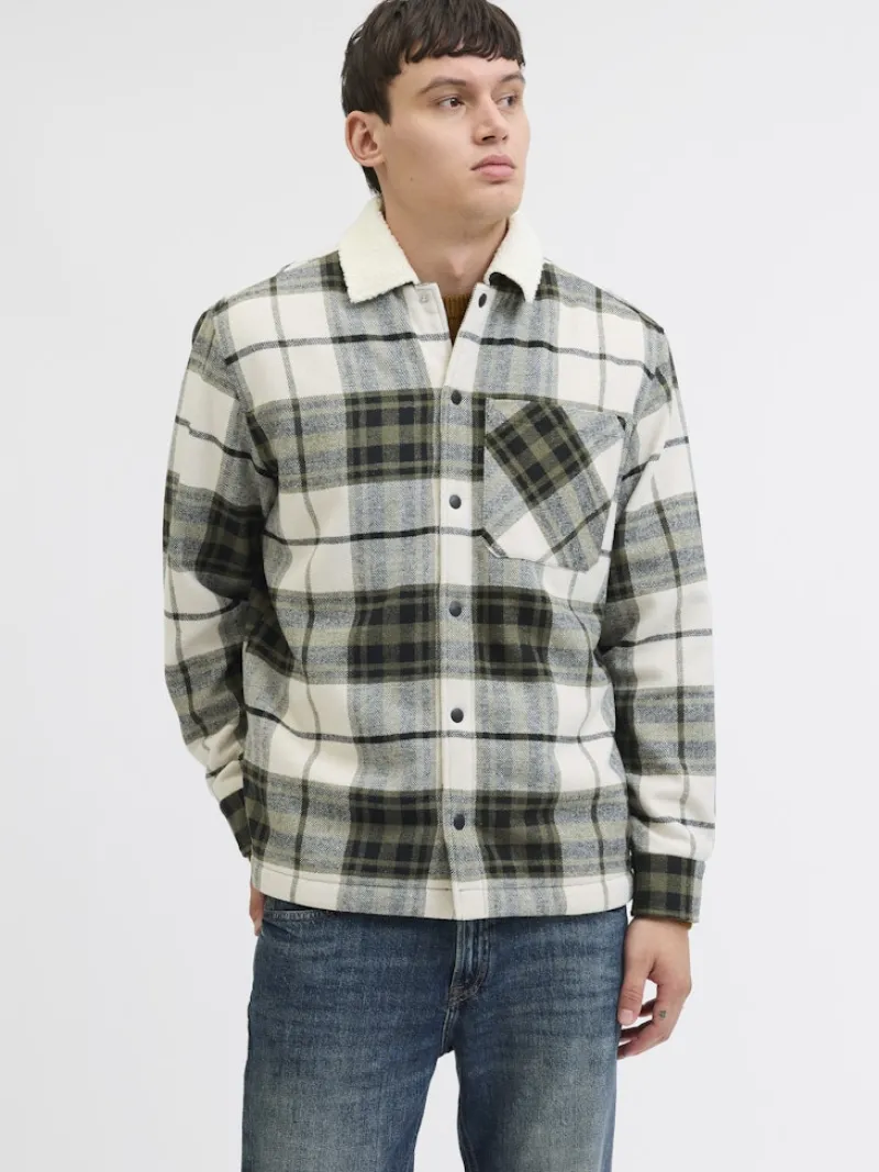 Jack & Jones Hemden*JJZAC TEDDY OVERSHIRT LS Dusty Olive