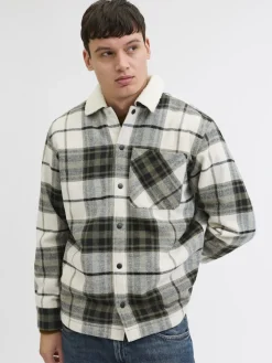 Jack & Jones Hemden*JJZAC TEDDY OVERSHIRT LS Dusty Olive