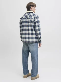 Jack & Jones Hemden*JJZAC TEDDY OVERSHIRT LS Cloud Dancer