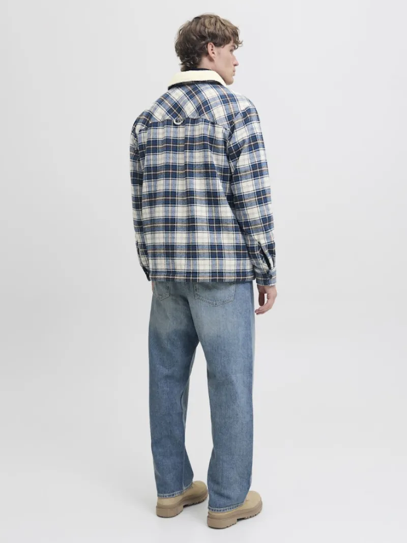 Jack & Jones Hemden*JJZAC TEDDY OVERSHIRT LS Cloud Dancer