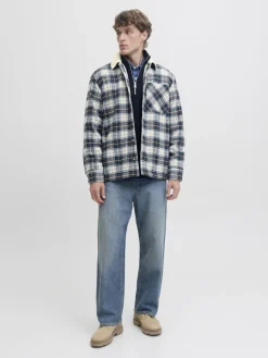 Jack & Jones Hemden*JJZAC TEDDY OVERSHIRT LS Cloud Dancer