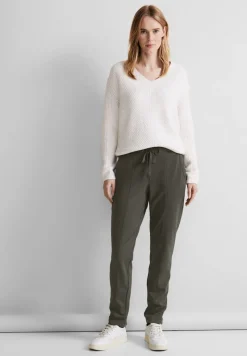 Street One Hosen*Joggpants Hose Loose Fit greyish olive