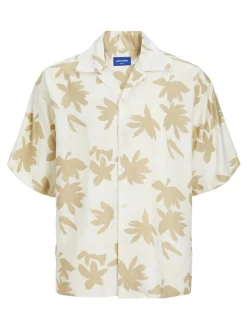 Jack & Jones Hemden*JOREASTER MARSHALL AOP SHIRT SS Buttercream