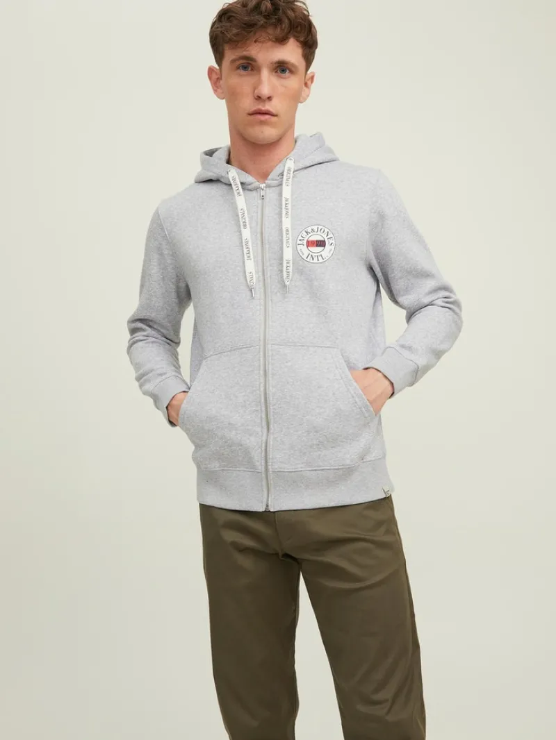 Jack & Jones Pullover & Sweatshirts*JORINTERNATIONAL ZIP SWEAT HOOD LN Light Grey Melange