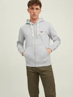 Jack & Jones Pullover & Sweatshirts*JORINTERNATIONAL ZIP SWEAT HOOD LN Light Grey Melange
